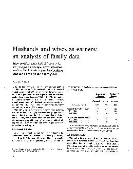 Husbands and wives as earners: an analysis of family data Most working
