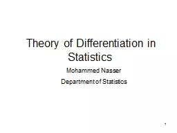 1  Theory of Differentiation in Statistics