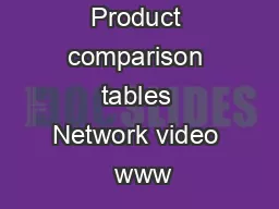 Product comparison tables Network video  www