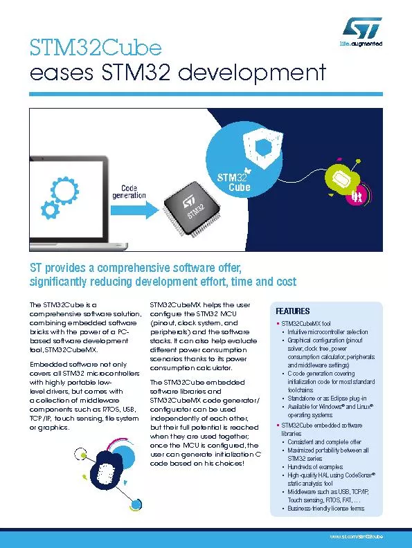eases STM32 developmentST provides a comprehensive software offer, sig