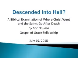 Descended Into Hell?