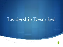 Leadership Described