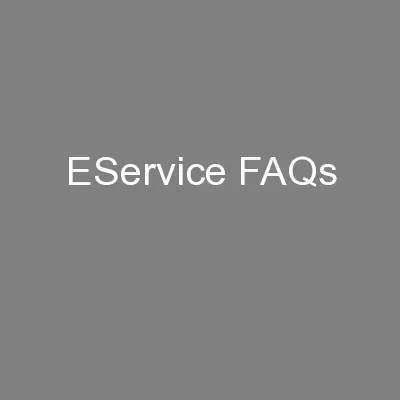 eService FAQs