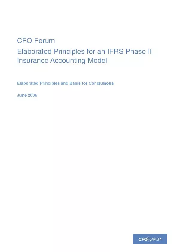 Elaborated Principles for an IFRS Phase II Insurance Accounting Model