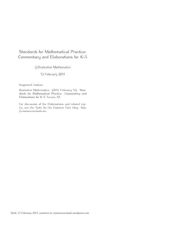 TheStandardsforMathematicalPractice,annotatedfortheK5classroomTheComm