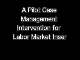 A Pilot Case Management Intervention for Labor Market Inser