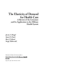 he Elasticity of Demand A Review of the Literature and ItsApplication
