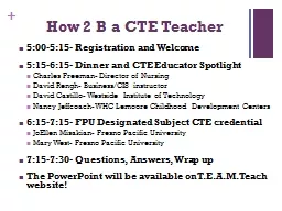 How 2 B a CTE Teacher