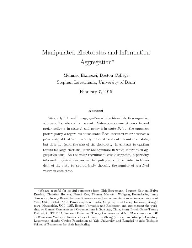 ManipulatedElectoratesandInformationAggregationMehmetEkmekci,BostonCo