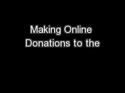 Making Online Donations to the