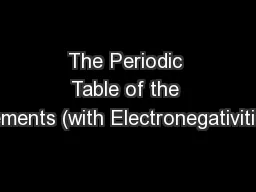 The Periodic Table of the Elements (with Electronegativities)