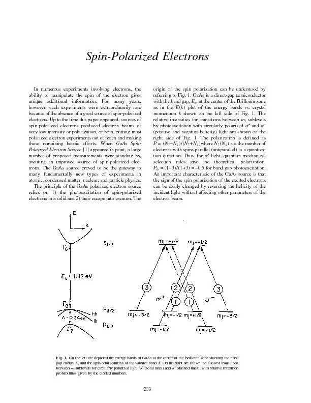 Spin-PolarizedElectronsInnumerousexperimentsinvolvingelectrons,theabil
