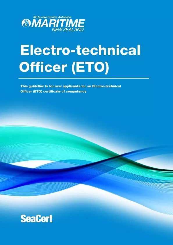 of Electro-technical Officer (ETO) 