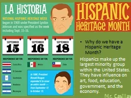 Why do we have a Hispanic Heritage Month?