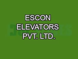 ESCON ELEVATORS PVT. LTD.