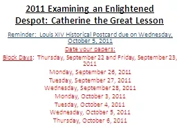 2011 Examining an Enlightened Despot:  Catherine the Great