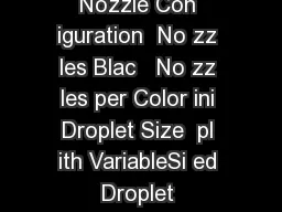 Printing ethod Onde and in kj et Pie o electric Nozzle Con iguration  No zz les Blac 