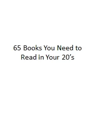 65 Books You Need to Read in Your 20’s