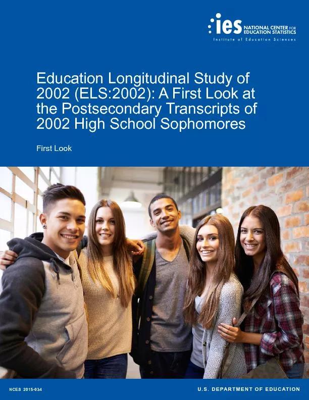 2002 (ELS:2002): A First Look at the Postsecondary Transcripts of U.S.