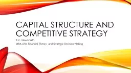 Capital Structure and competitive strategy