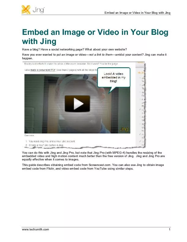 Embed an Image or Video in Your Blog with Jing
