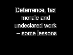 Deterrence, tax morale and undeclared work – some lessons