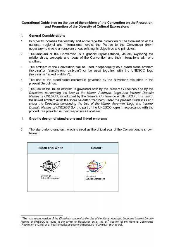 Operational Guidelines on the use of the emblem of the Convention on t
