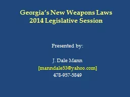 Georgia’s New Weapons Laws