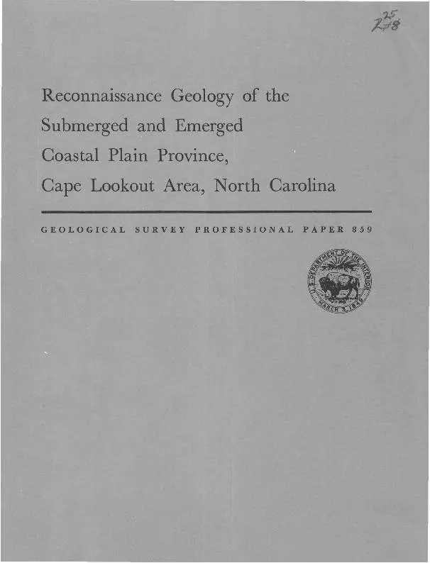 Reconnaissance Geology of the Submerged and Emerged Coastal