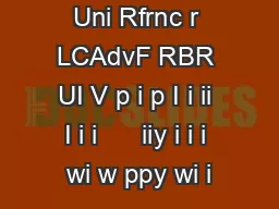 Uni Rfrnc r LCAdvF RBR UI V p i p I i ii I i i      iiy i i i wi w ppy wi i