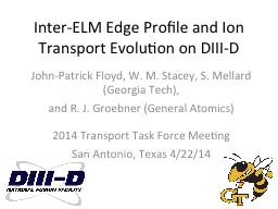 Inter-ELM Edge Profile and Ion Transport Evolution on DIII-