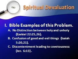 Spiritual Devaluation