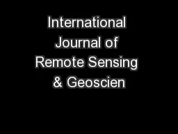 International Journal of Remote Sensing & Geoscien