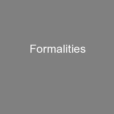 Formalities
