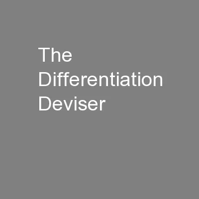 The Differentiation Deviser