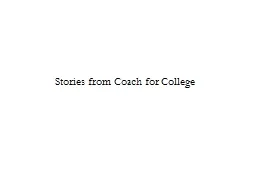 Stories from Coach for College