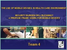 The use of Mobile devises in Health Care