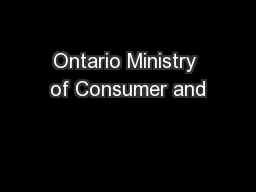 Ontario Ministry of Consumer and