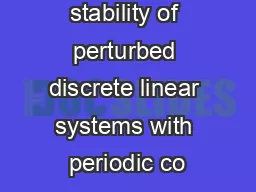 On the stability of perturbed discrete linear systems with periodic co