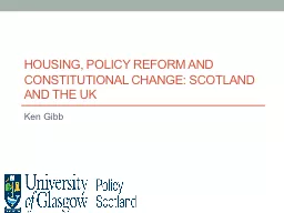 Housing, policy Reform and Constitutional Change: