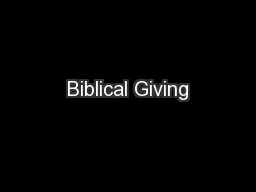 Biblical Giving