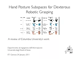 Hand Posture Subspaces for Dexterous Robotic Grasping