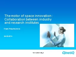 1 The motor of space innovation : Collaboration between ind