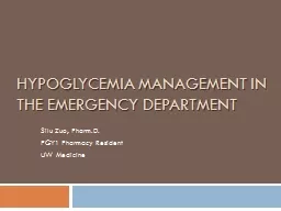 Hypoglycemia Management in the Emergency Department