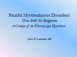 Painful Myotendinous Disorders: