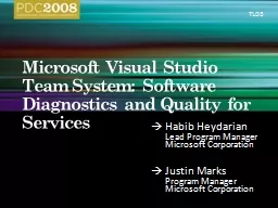 Microsoft Visual Studio Team System: Software Diagnostics a