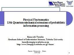 Physical Fluctuomatics (Tohoku University)