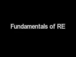 Fundamentals of RE
