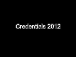 Credentials 2012