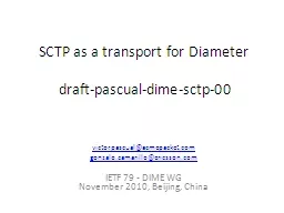 SCTP as a transport for Diameter